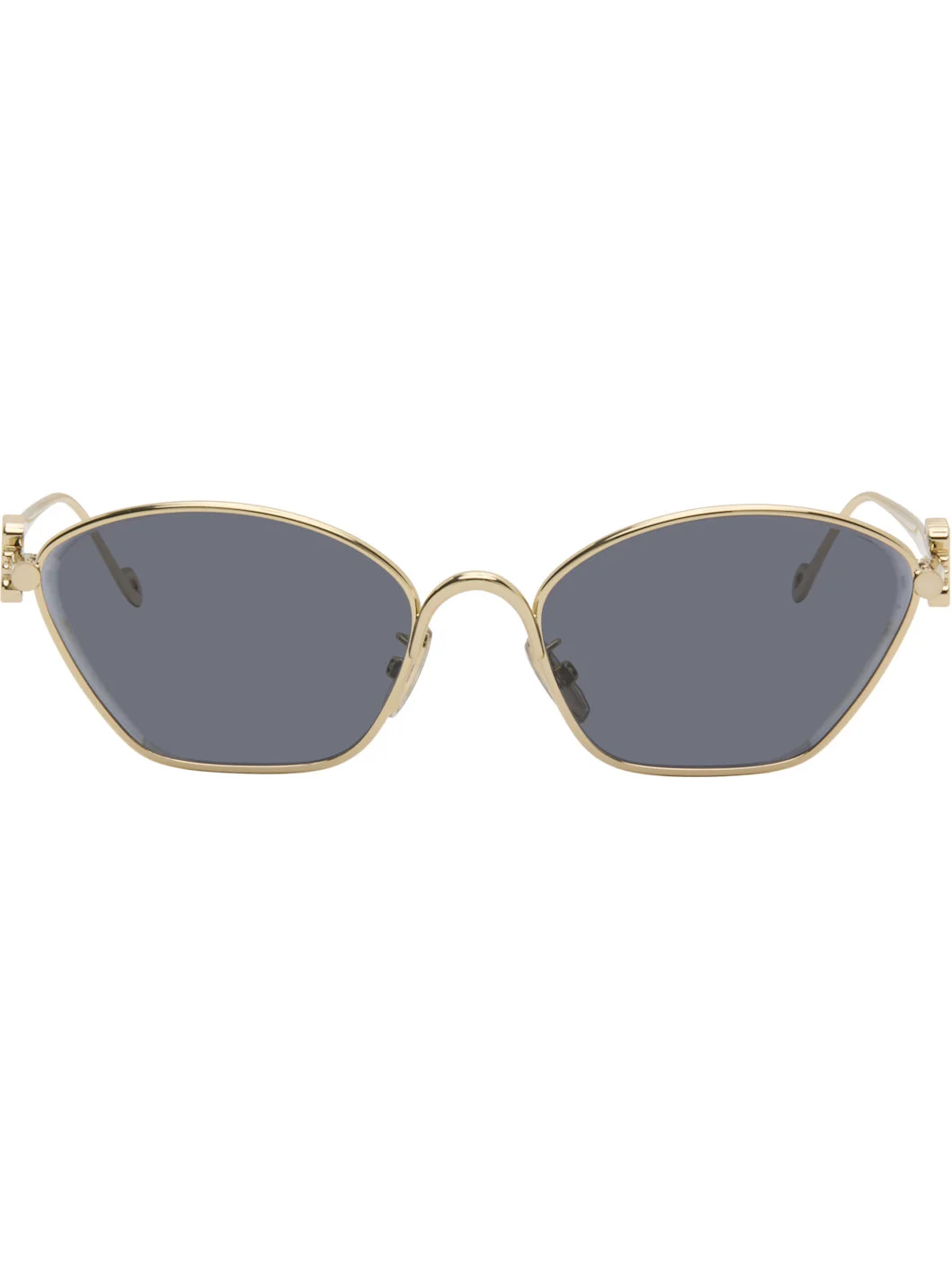 Gold Anagram Hexagonal Cat-Eye Sunglasses - 1