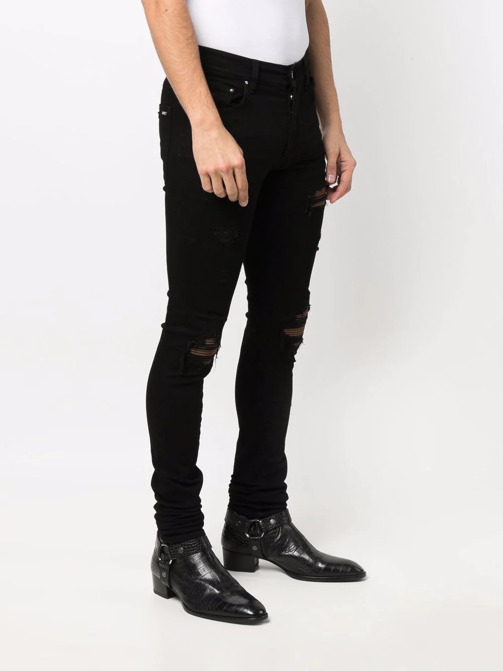 distressed-finish skinny jeans - 3