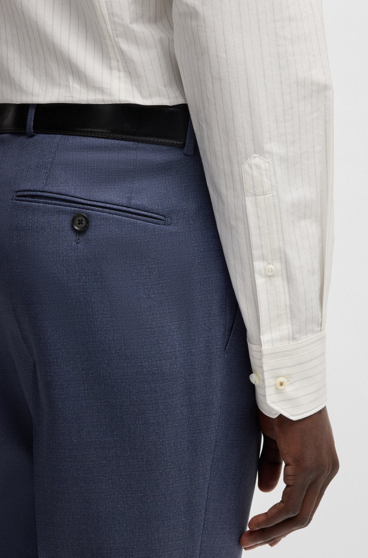 SLIM-FIT SHIRT IN STRIPED ITALIAN-MADE COTTON - 6