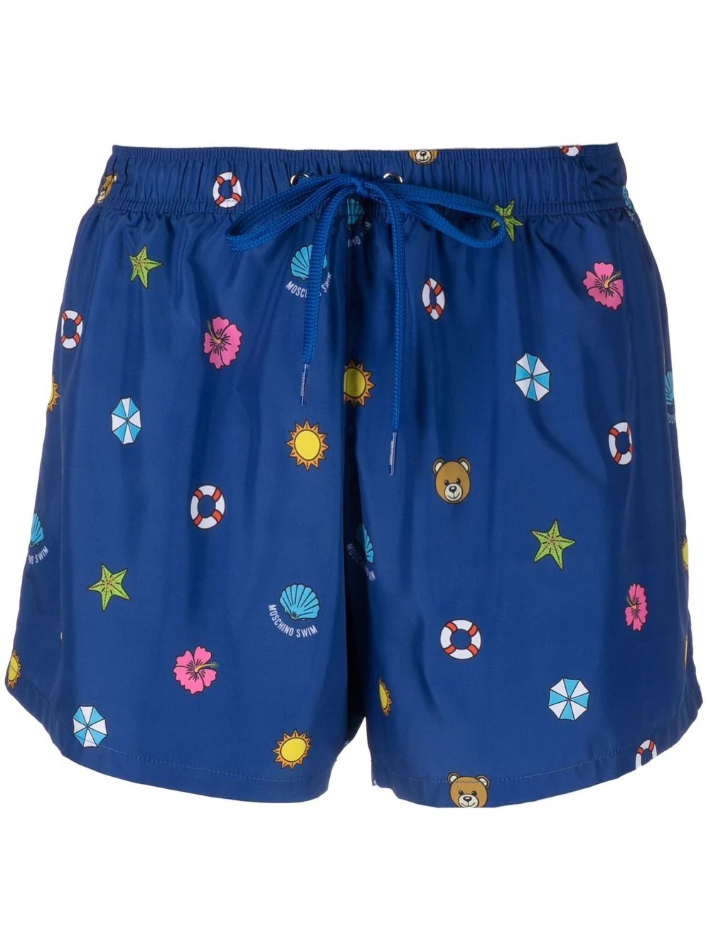 graphic print drawstring swim shorts - 1