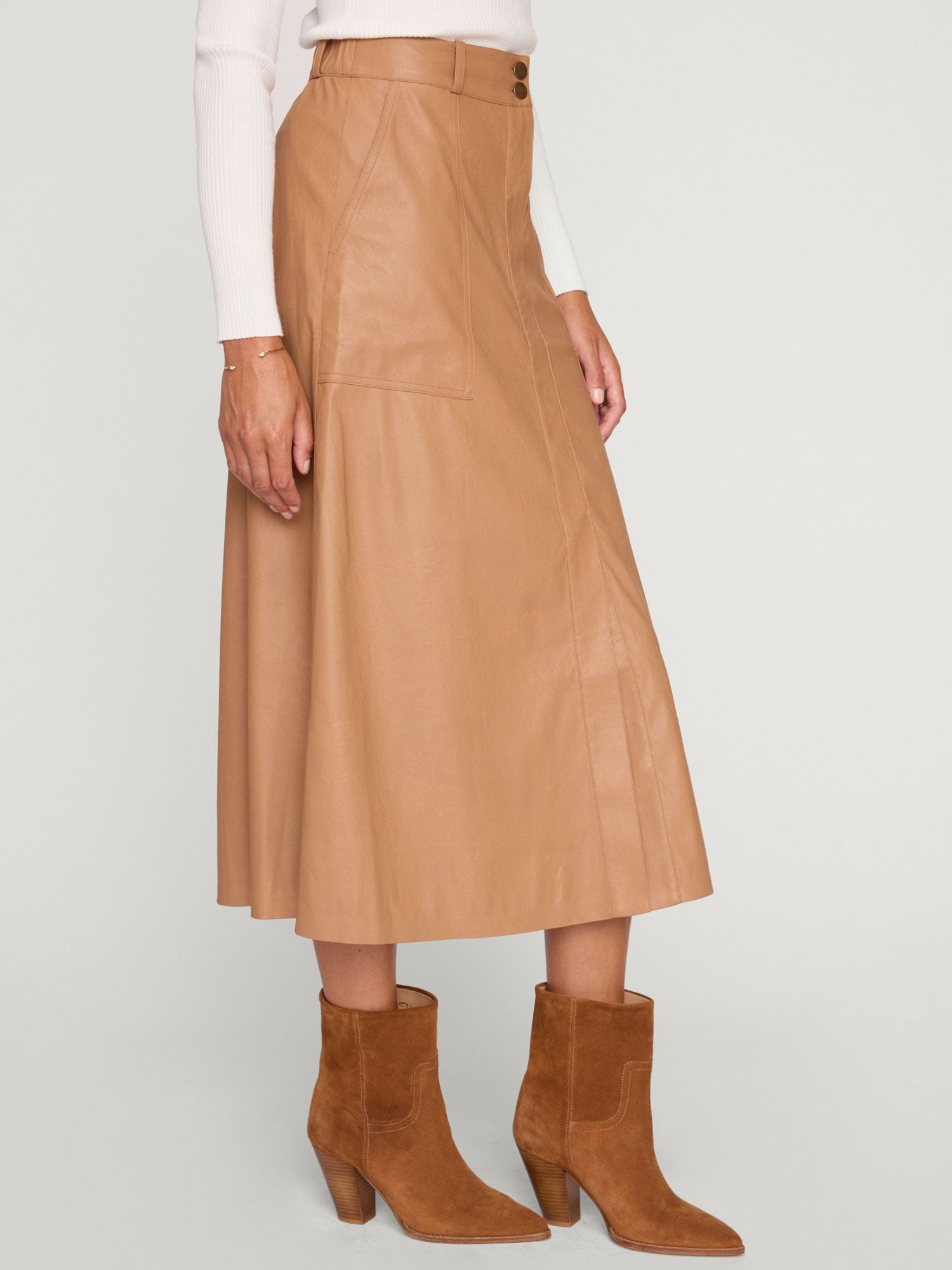 The Mica Vegan Leather Skirt - 4