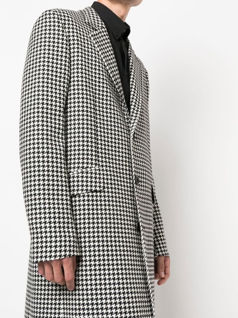 houndstooth single-breasted coat - 5