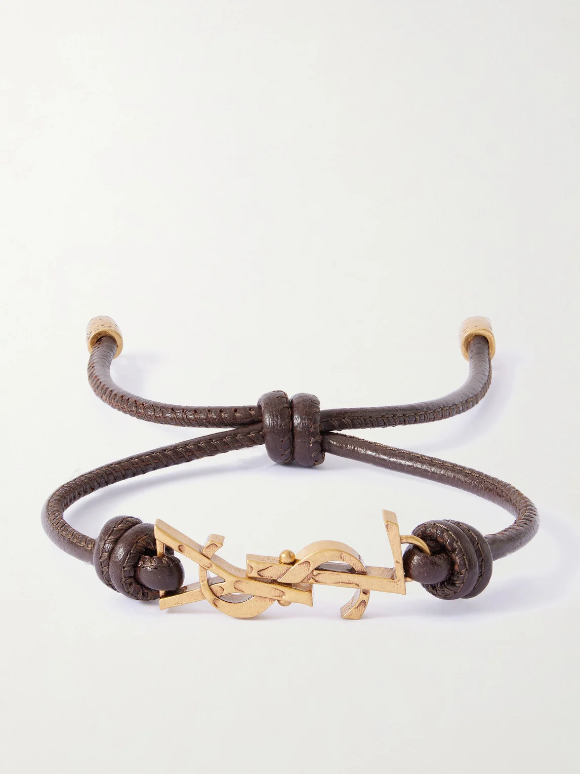 Gold-Tone and Leather Bracelet - 1