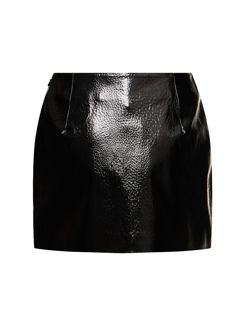 Mary crackled faux leather mini skirt - 5