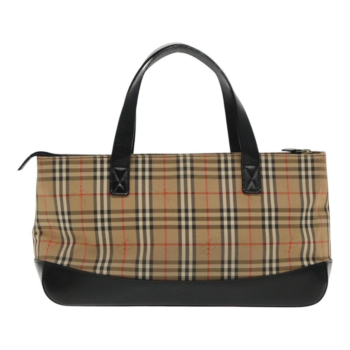Burberry Nova Check Hand Bag Canvas Leather Beige Gold - 3