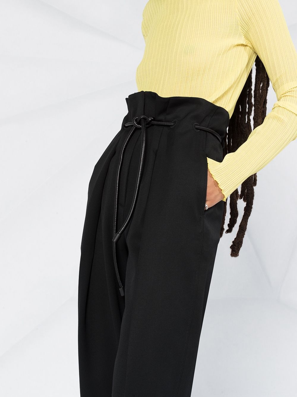 belted high-waisted trousers - 5