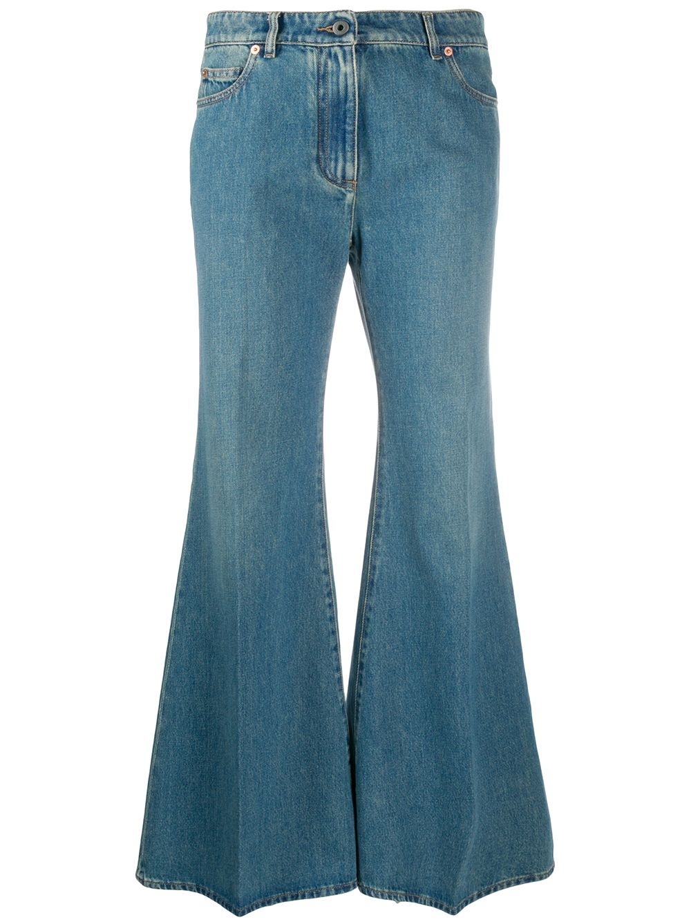 VLOGO-print flared jeans - 1