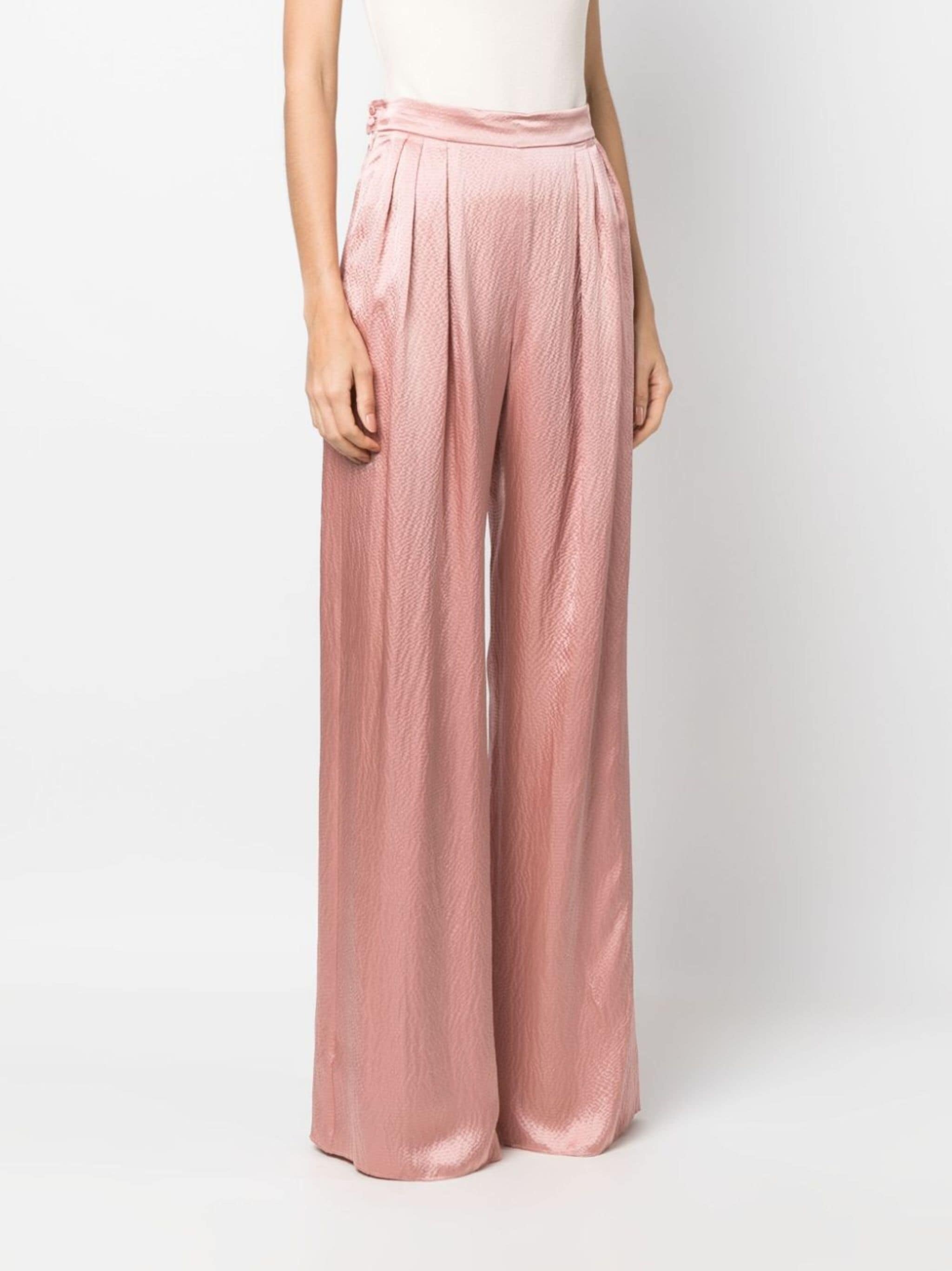 pleated silk straight-leg trousers - 3