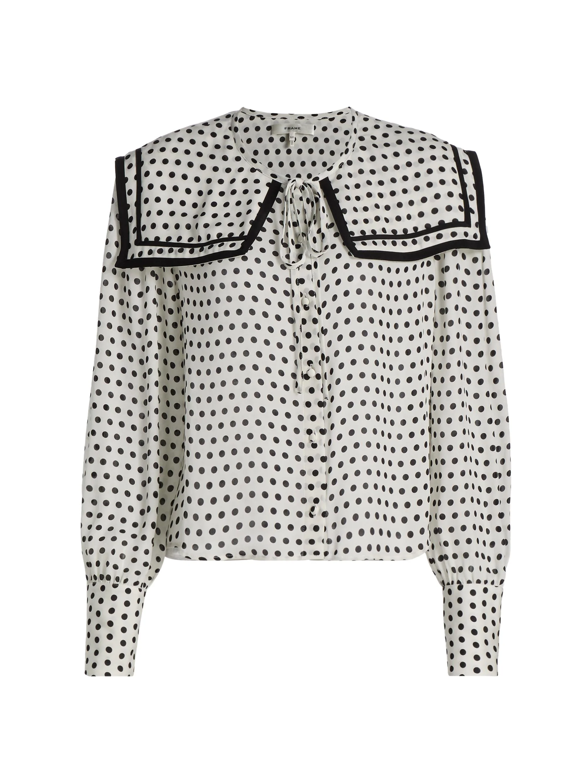 Women's Fleet Polka Dot Silk Blouse - Cream Multi - 1