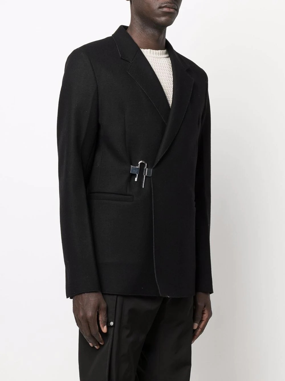 padlock-detail tailored blazer - 3