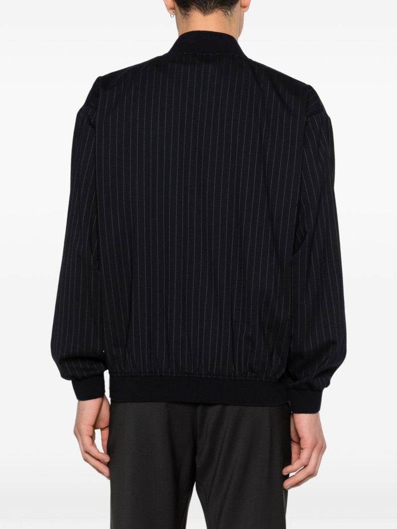 pinstripe zip-up bomber jacket 4