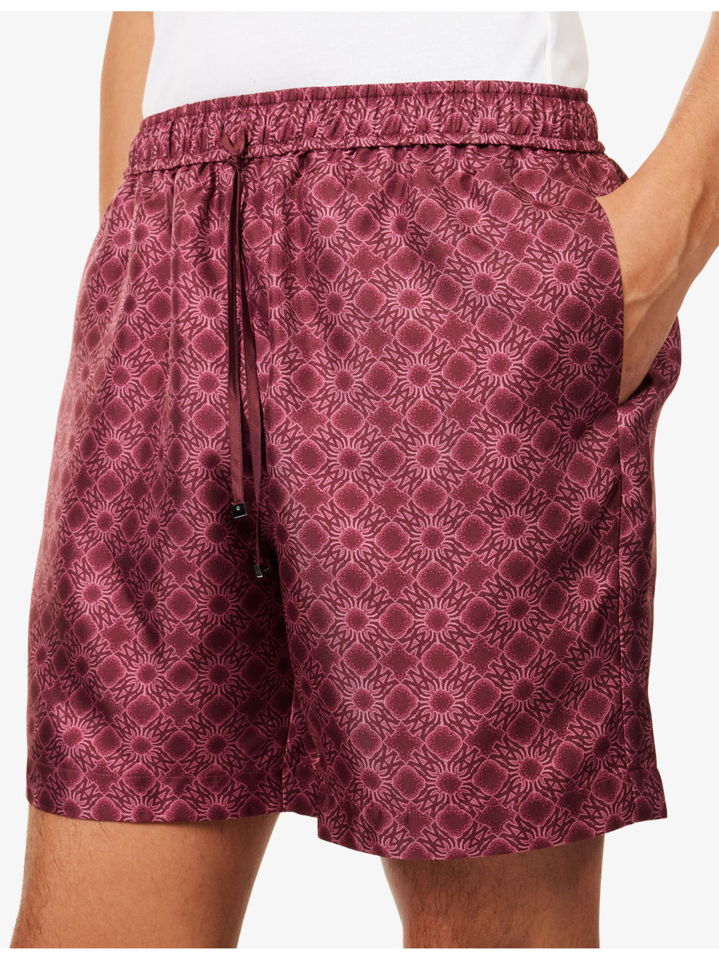 Quad Graphic-Print Silk Bowling Shorts - 5