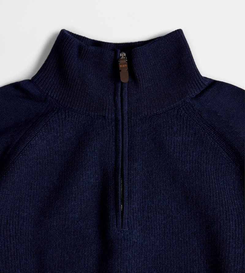 MOCK TURTLENECK WITH ZIP - BLUE 3