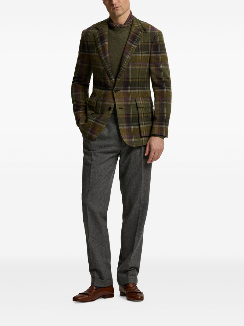 Ralph Lauren plaid single-breasted blazer outlook