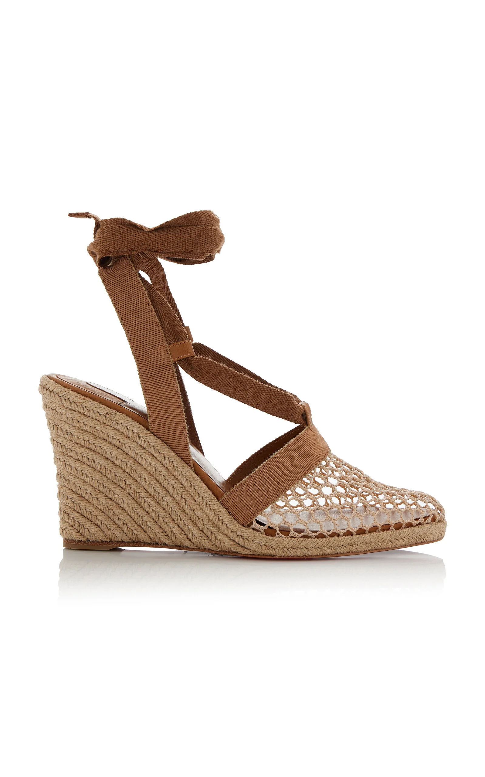 Toleda 85mm Crocheted Espadrille Wedge Sandals brown - 1