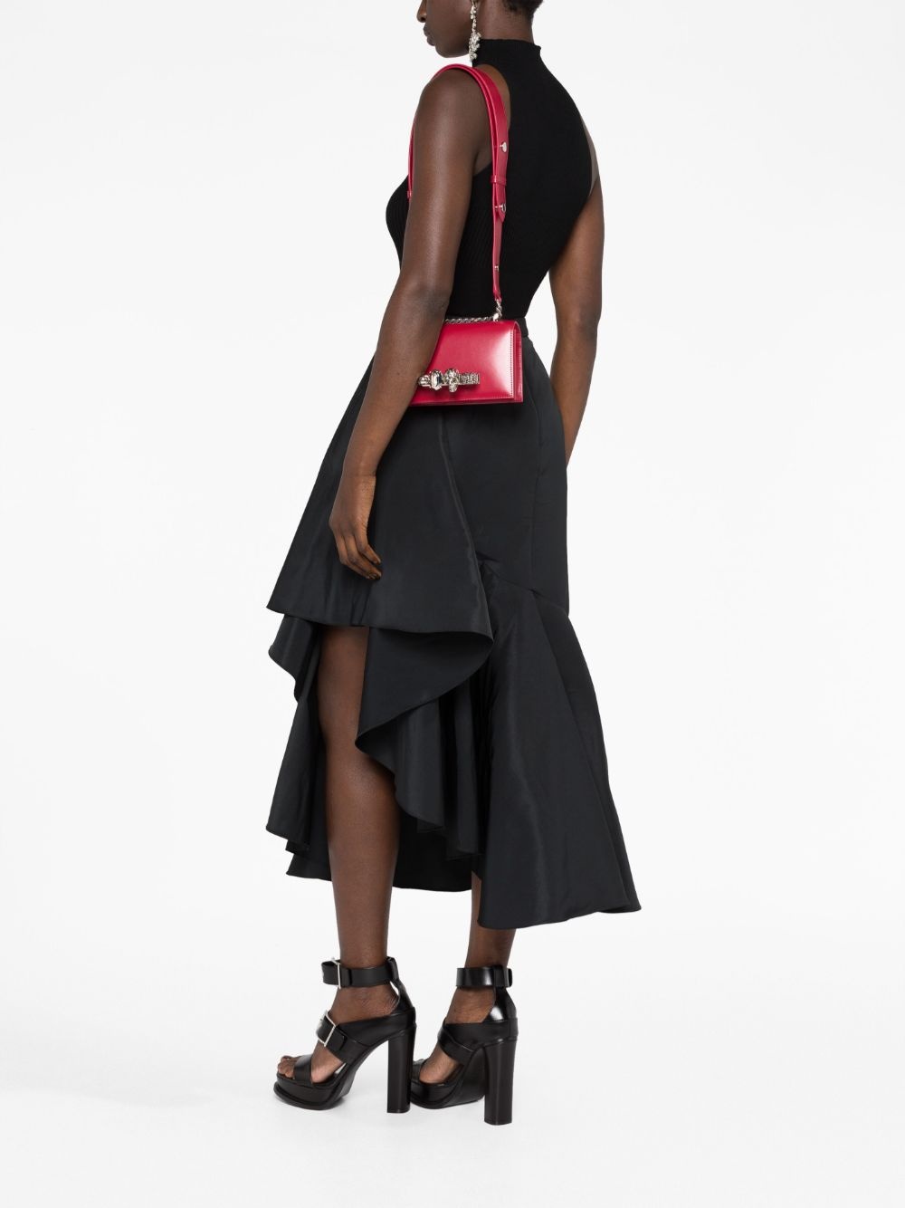 skull-motif leather shoulder bag - 2