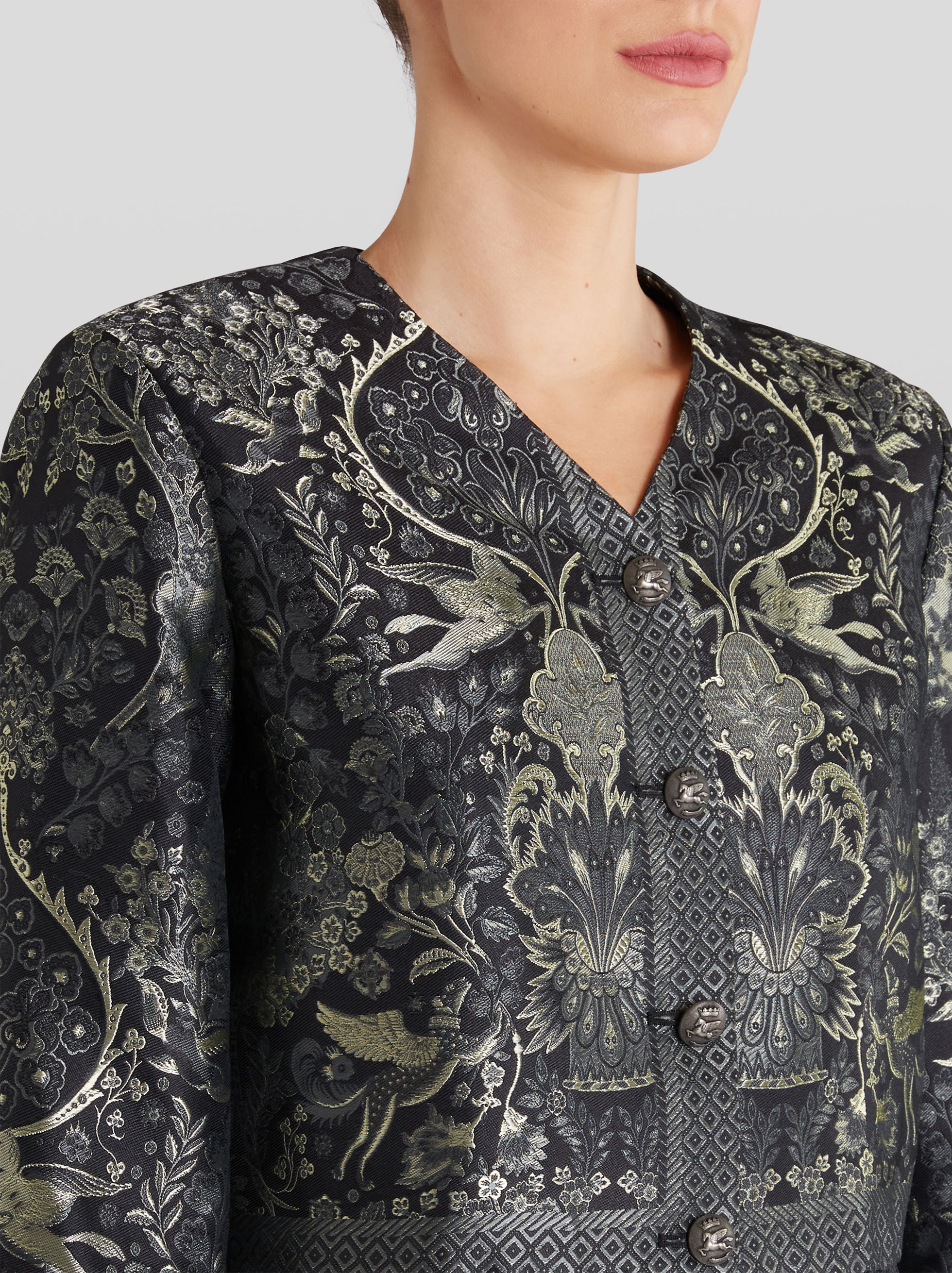 MINI JACQUARD JACKET WITH FRINGE - 2