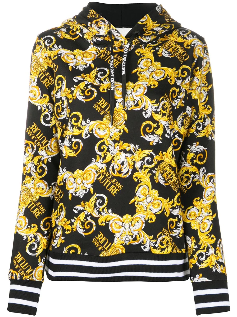 baroque logo print hoodie - 1