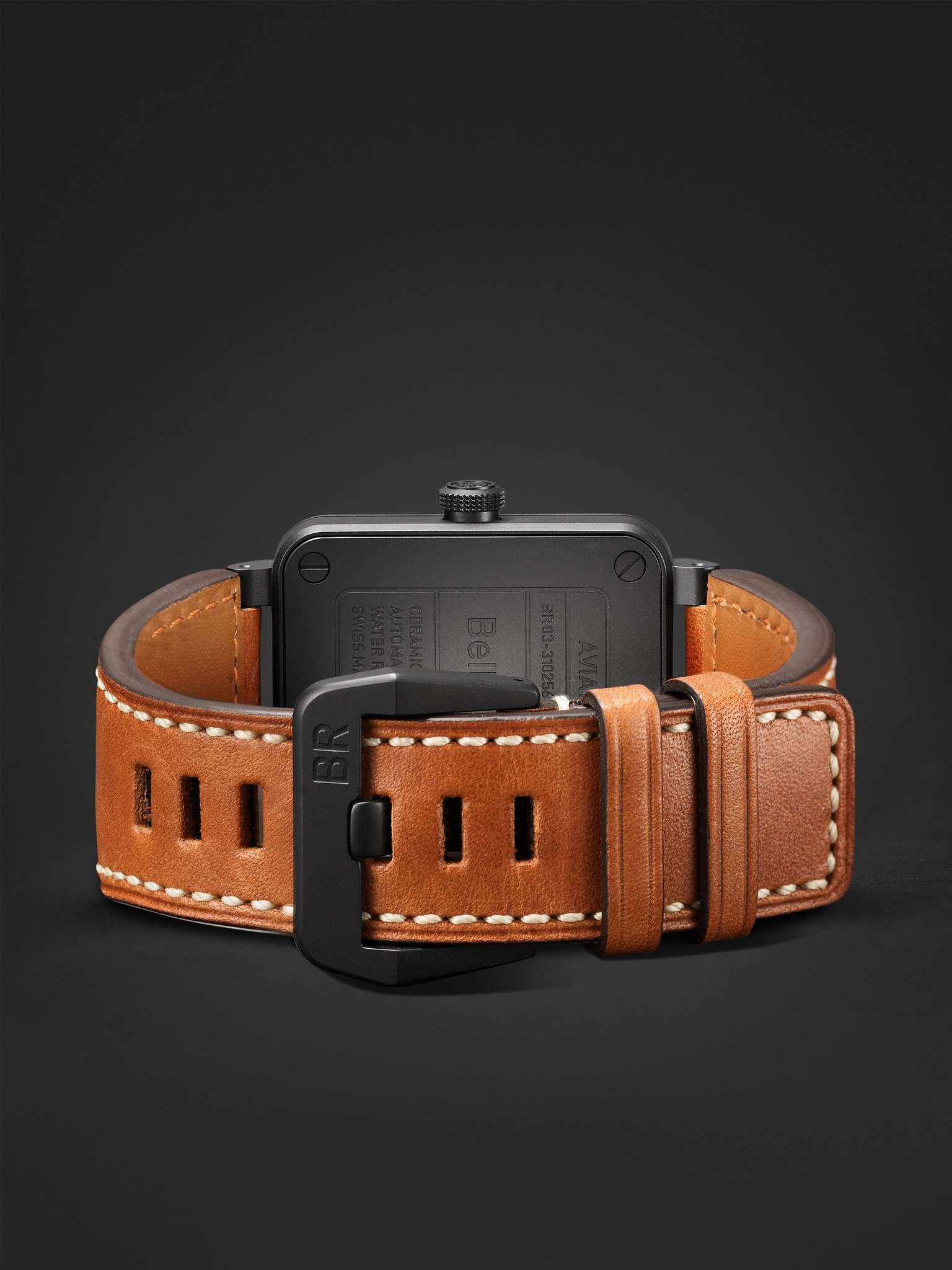 BR 03 Heritage Automatic 41mm Ceramic and Leather Watch, Ref. No. BR03A-HER-CE/SCA - 6