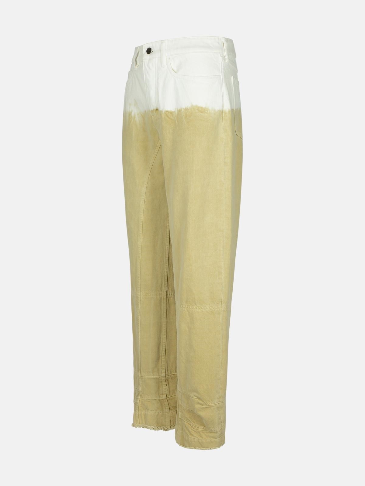 BEIGE COTTON JEANS - 2