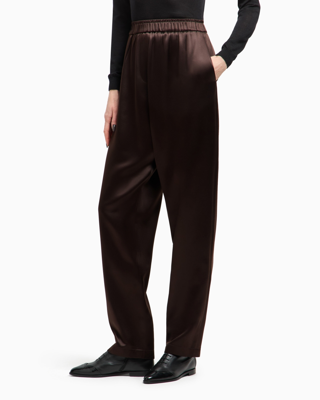 STRAIGHT-CUT TROUSERS IN TUSSAH SILK SATIN - 4