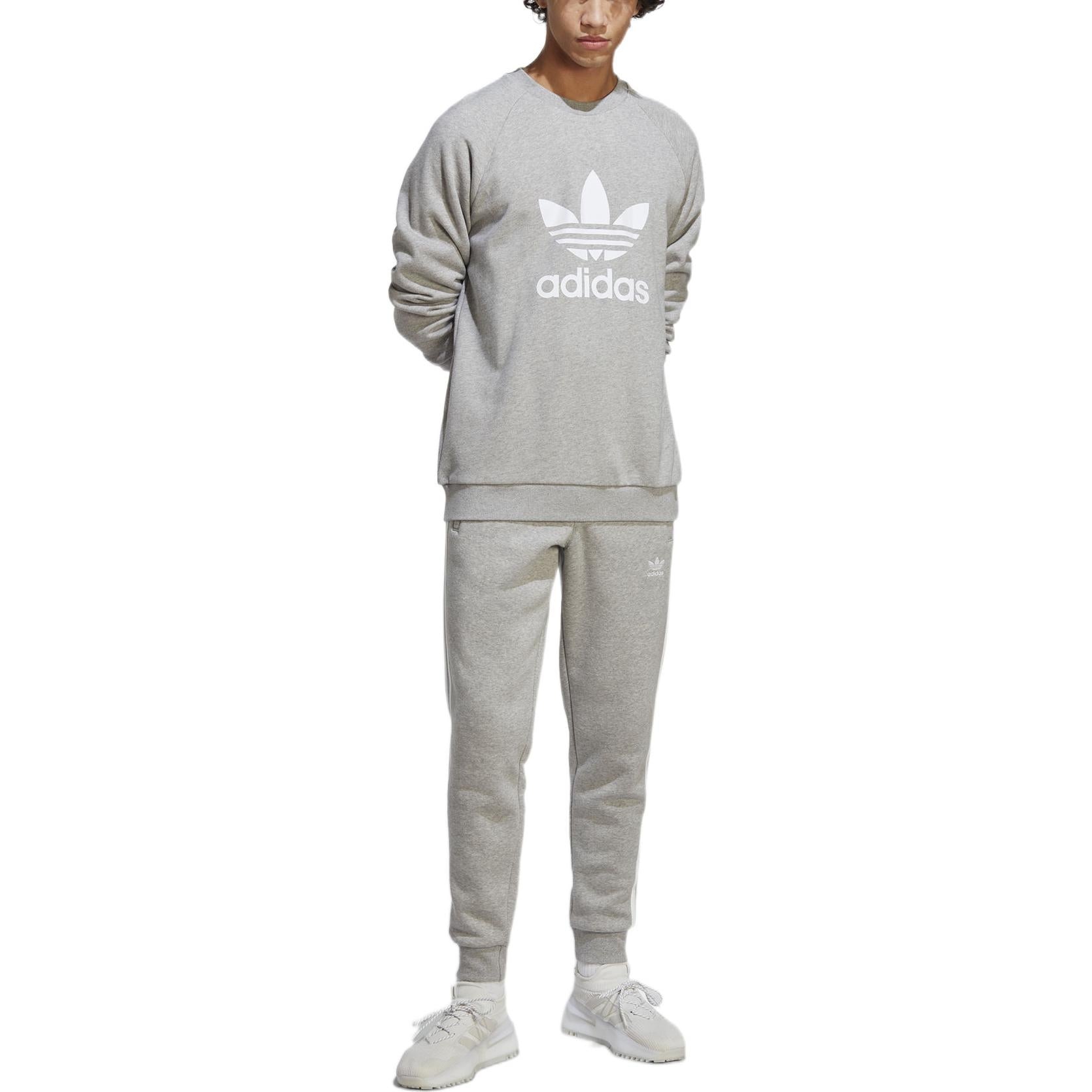 adidas originals Adicolor Classics Trefoil Crewneck Sweatshirt 'Grey' IA4857 - 2