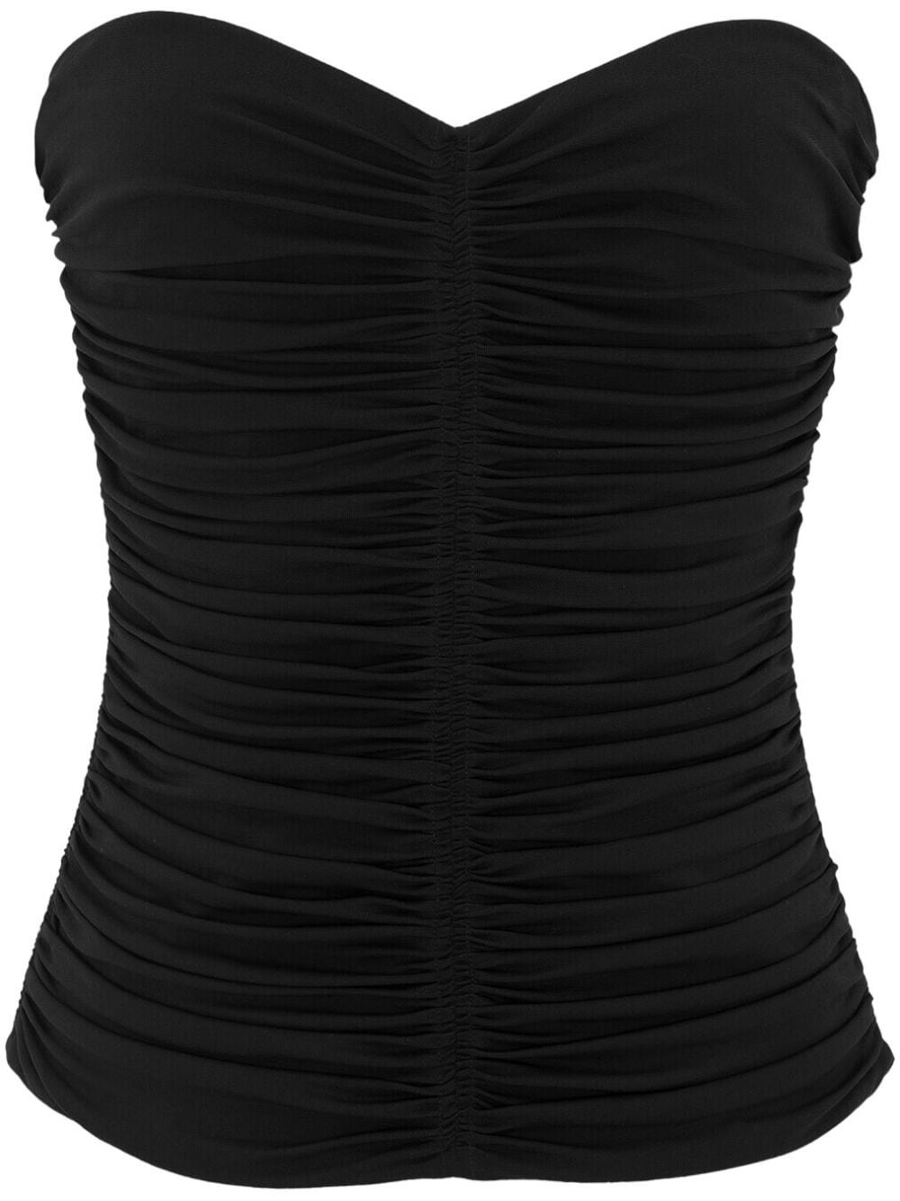Saint Laurent ruched strapless Top - 1