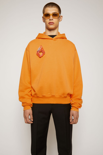 Acne Studios Logo print hooded sweatshirt peach orange outlook