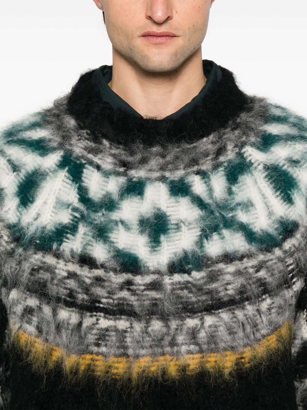 pattern intarsia-knit hoodie - 5