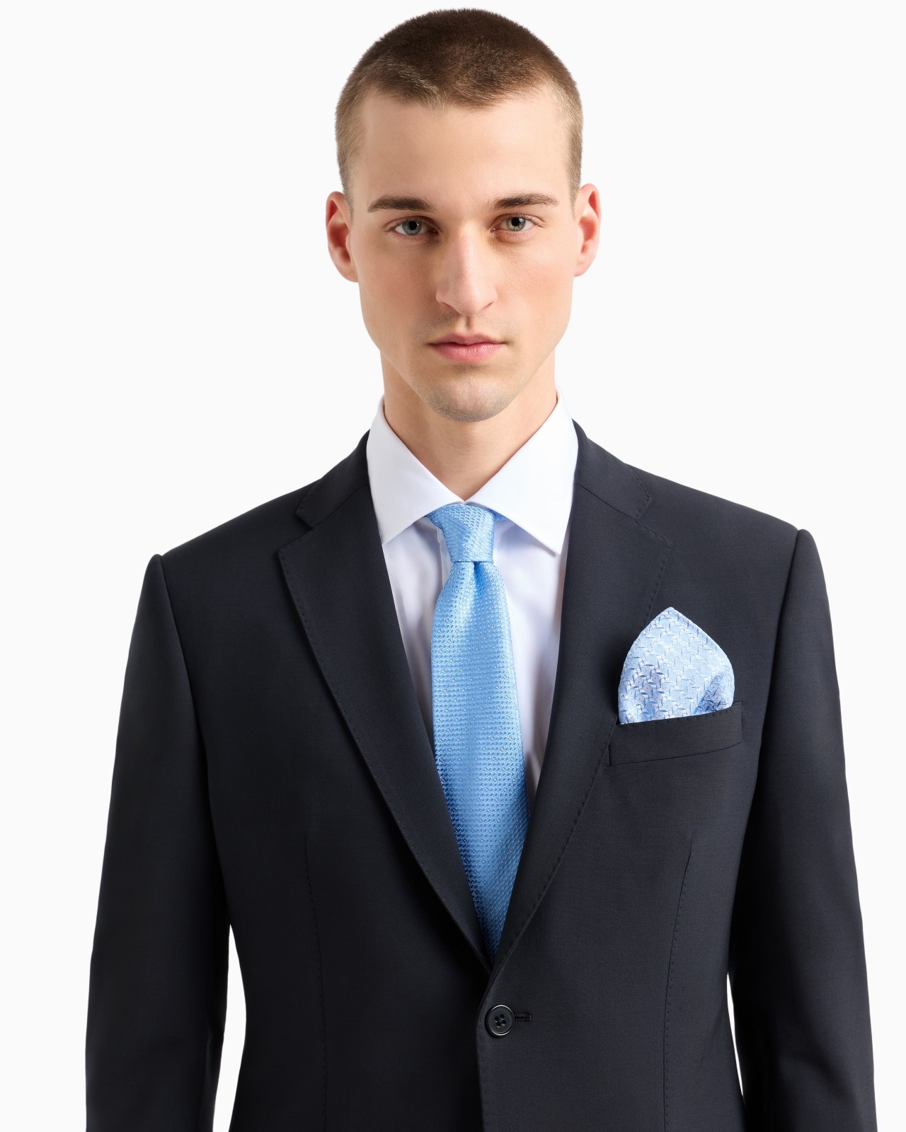 PURE SILK POCKET SQUARE WITH JACQUARD MOTIF - 3