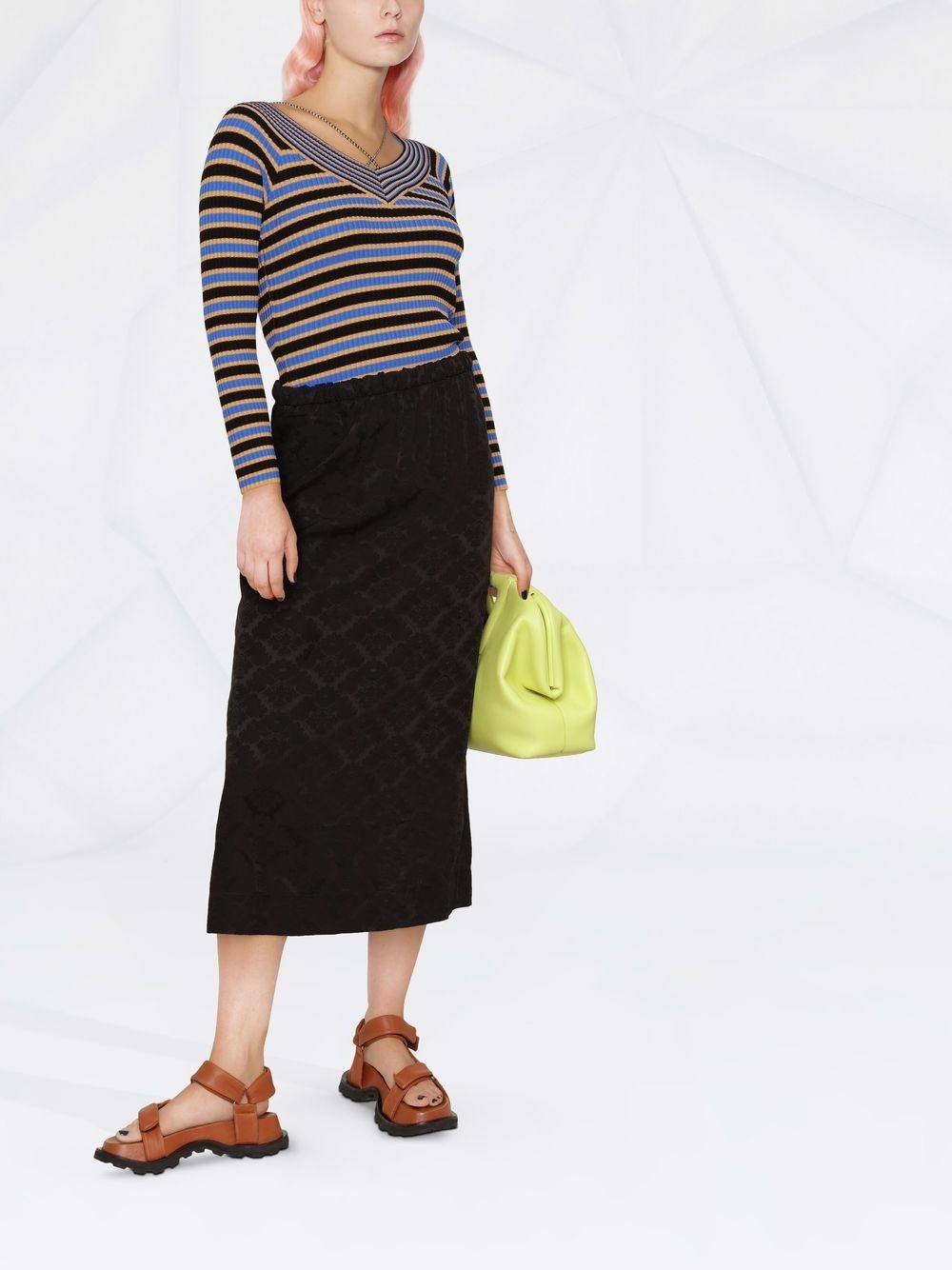 striped rib-knit jumper - 2