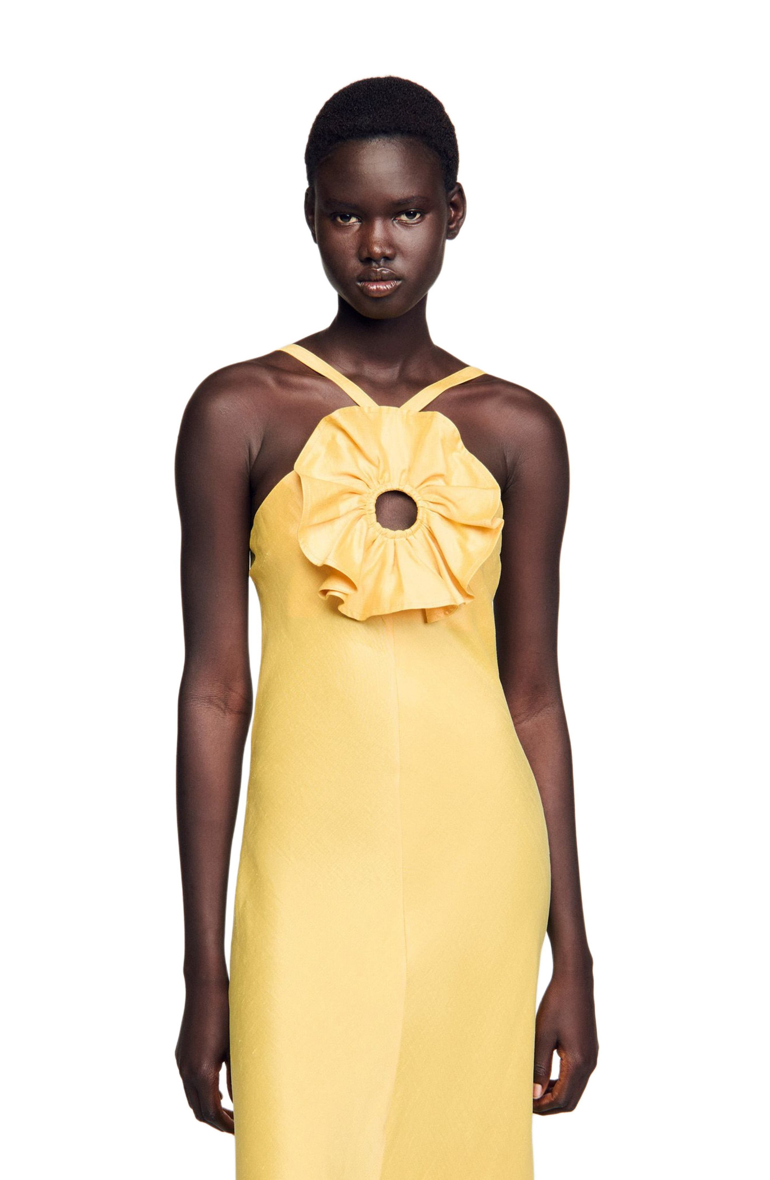 SANDRO Floral detail maxi dress in Straw at Nordstrom - 3