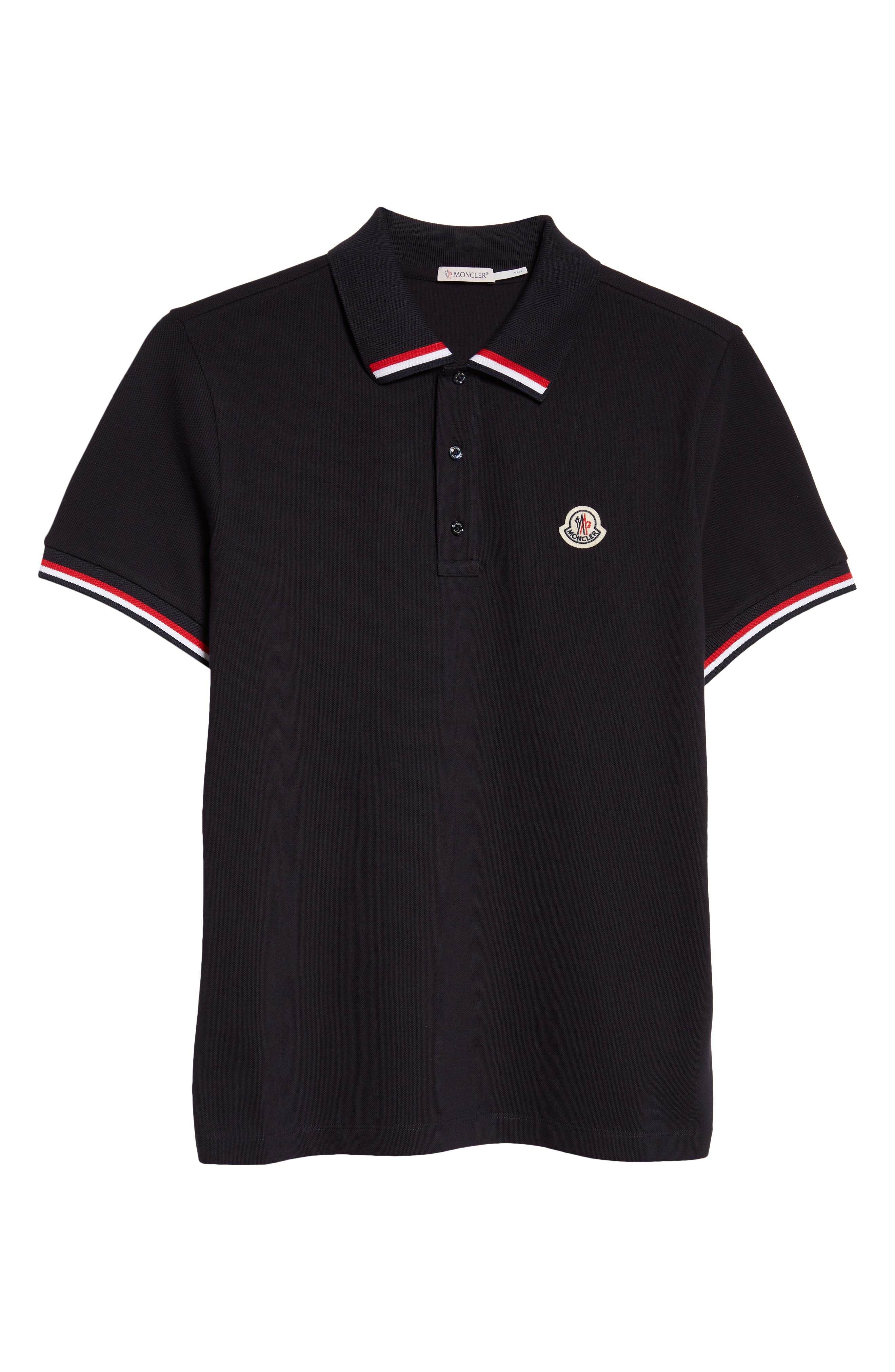Moncler Tipped Piqué Polo in Navy at Nordstrom - 5