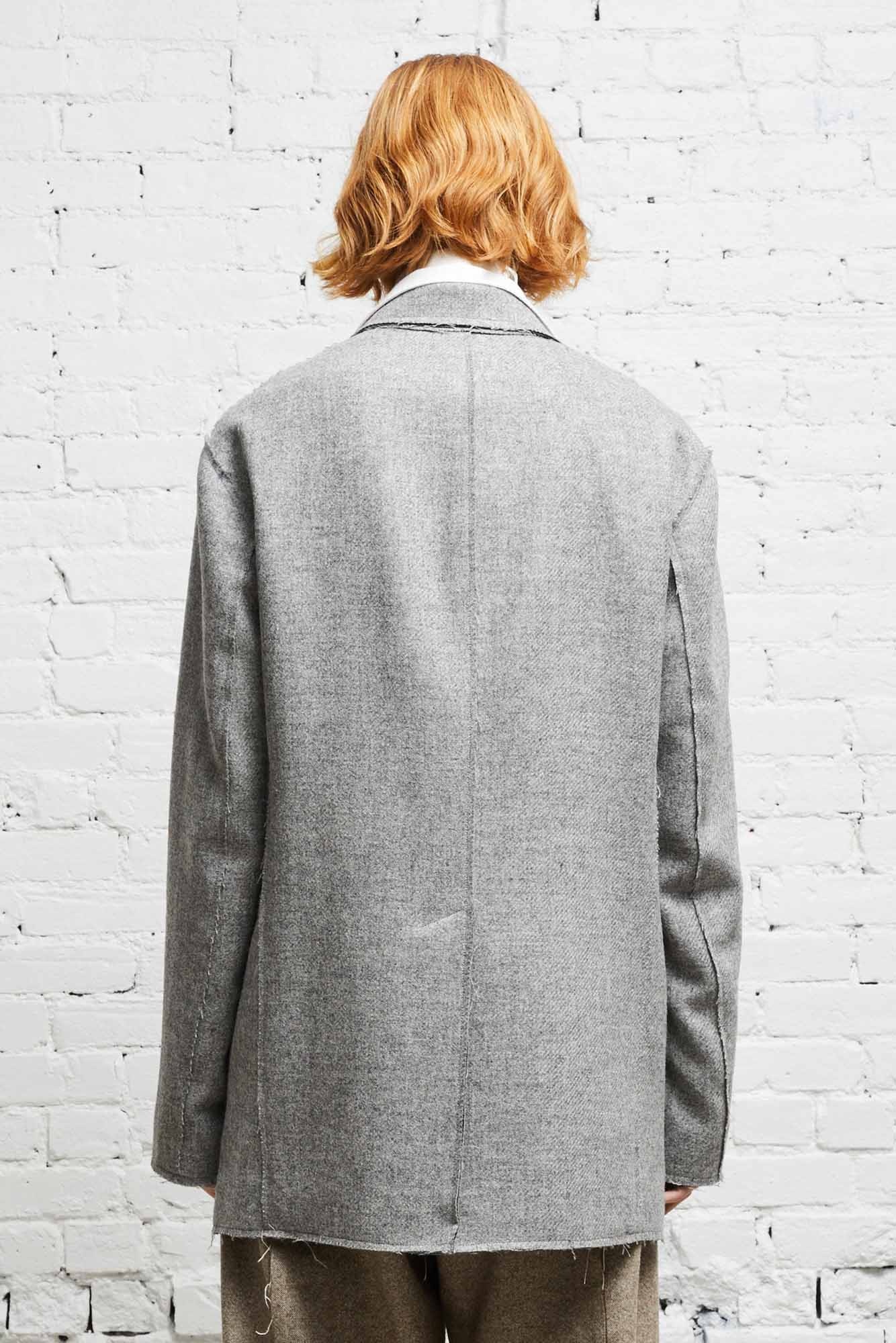 RAW CUT BLAZER - LIGHT HEATHER GREY - 5