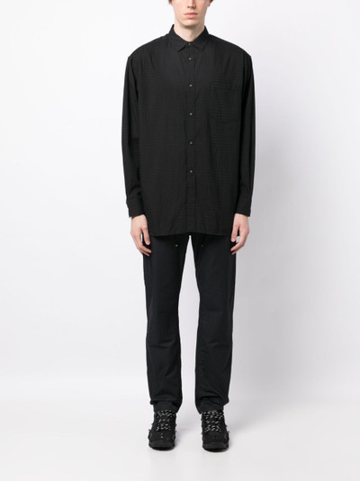 White Mountaineering patterned jacquard long-sleeve shirt outlook