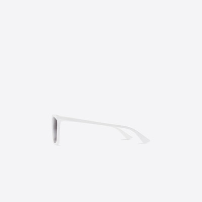 BALENCIAGA Rim Rectangle Sunglasses Adjusted Fit in White outlook