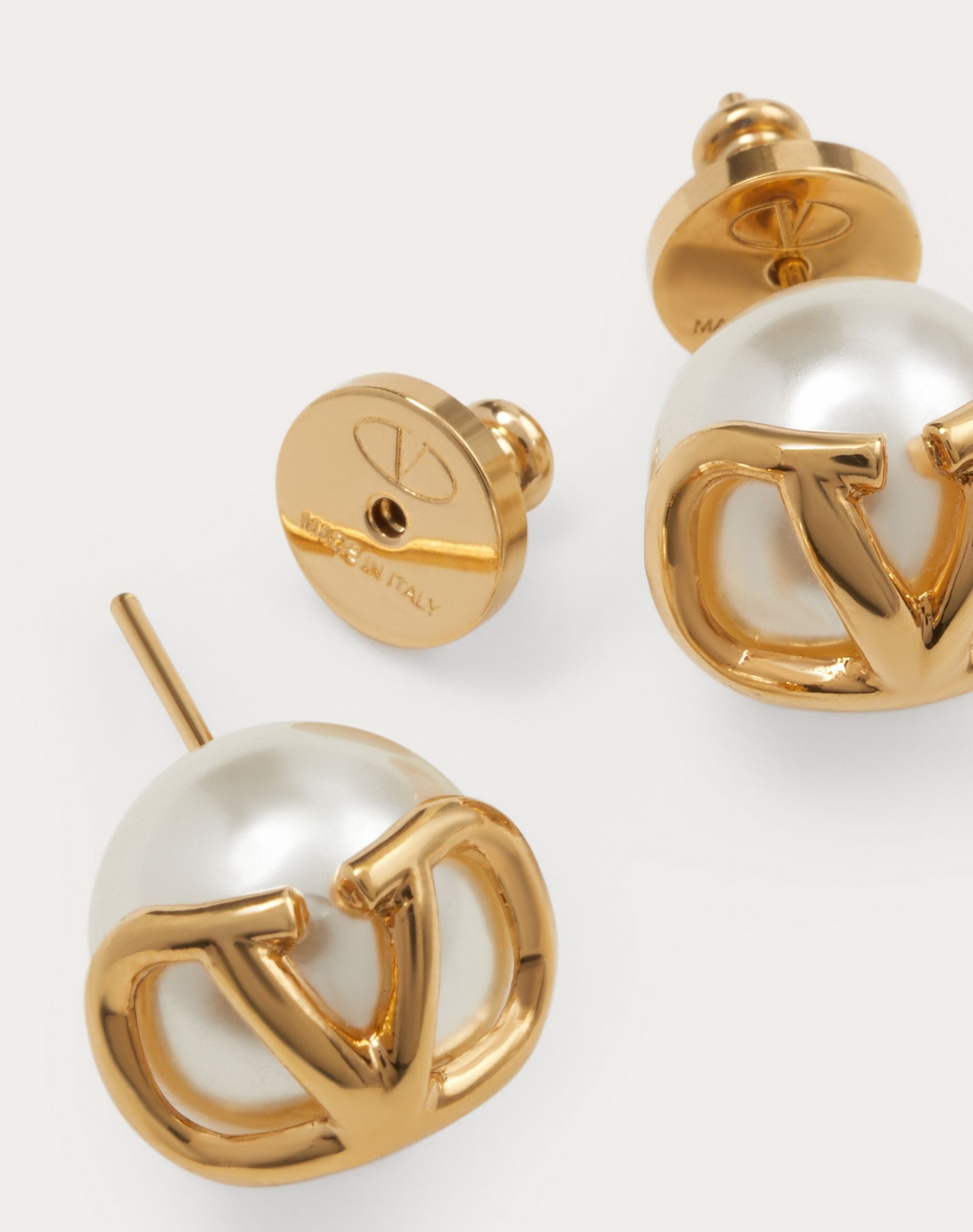 VLogo Signature earrings with pearls - 4