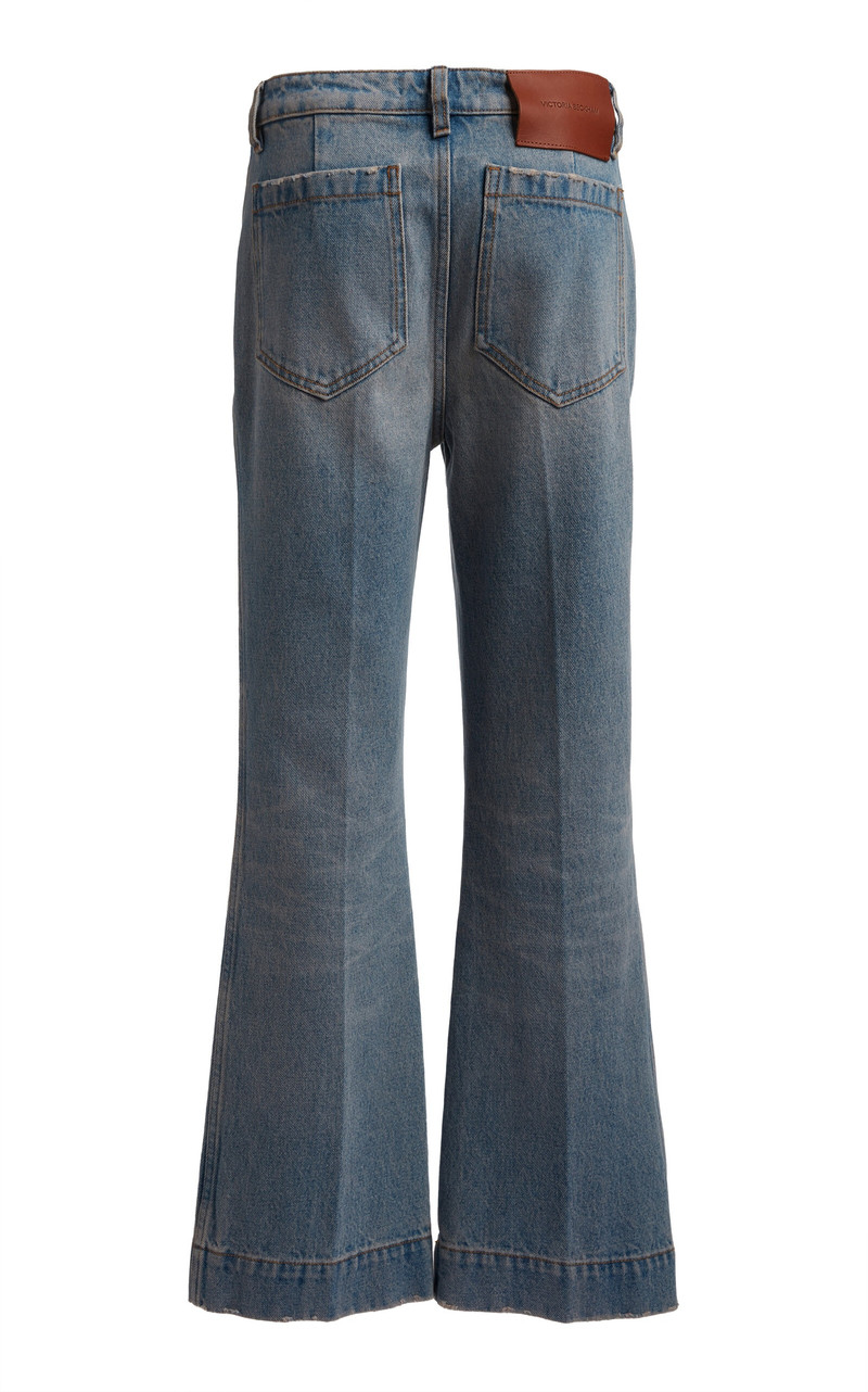 Victoria Beckham Alina Rigid Cropped Kick-Flared Jeans light wash outlook