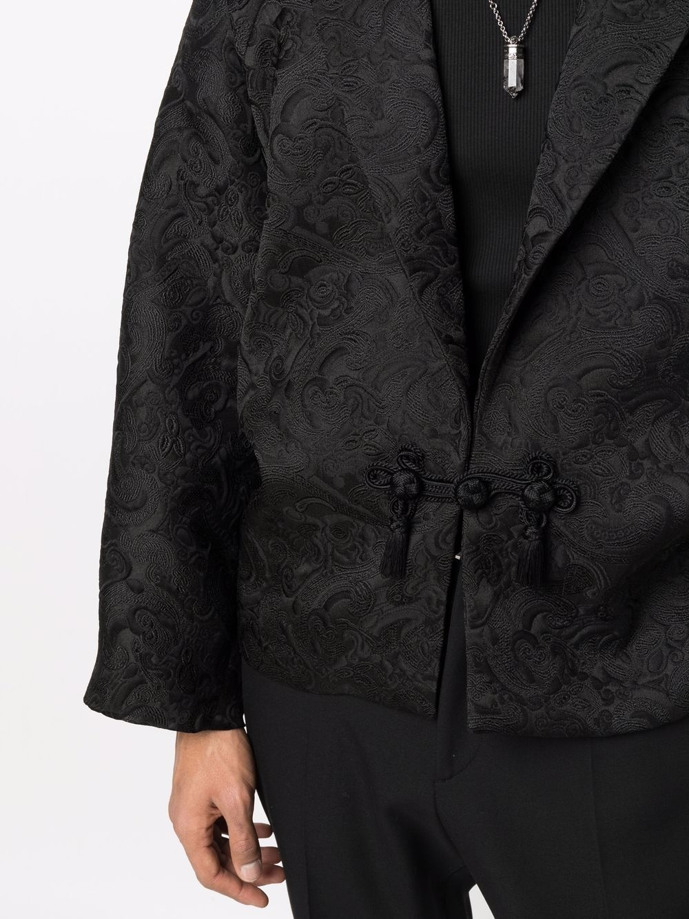 patterned jacquard blazer - 5