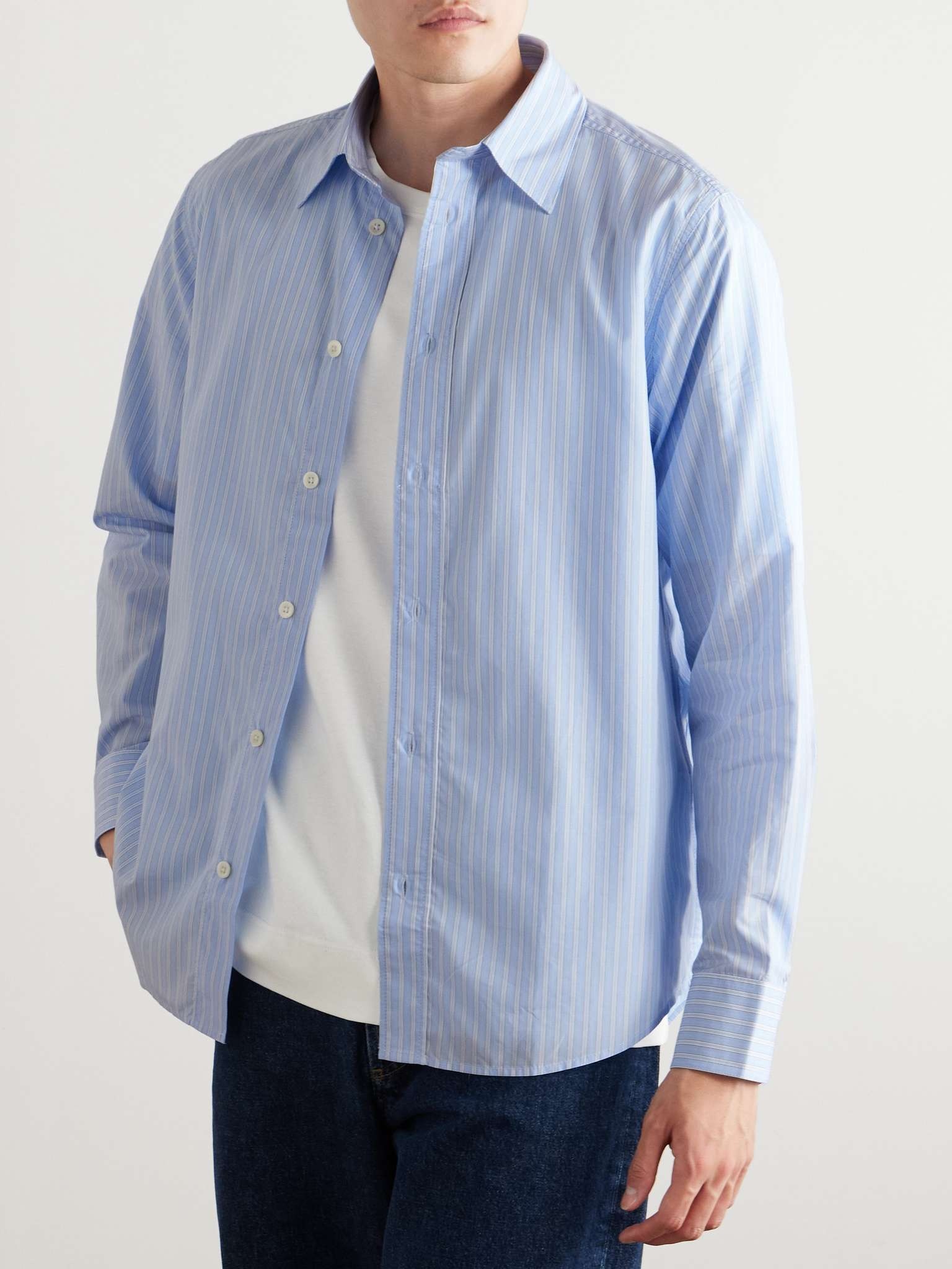 Colby 5329 Striped Lyocell and Supima Cotton-Blend Shirt - 3