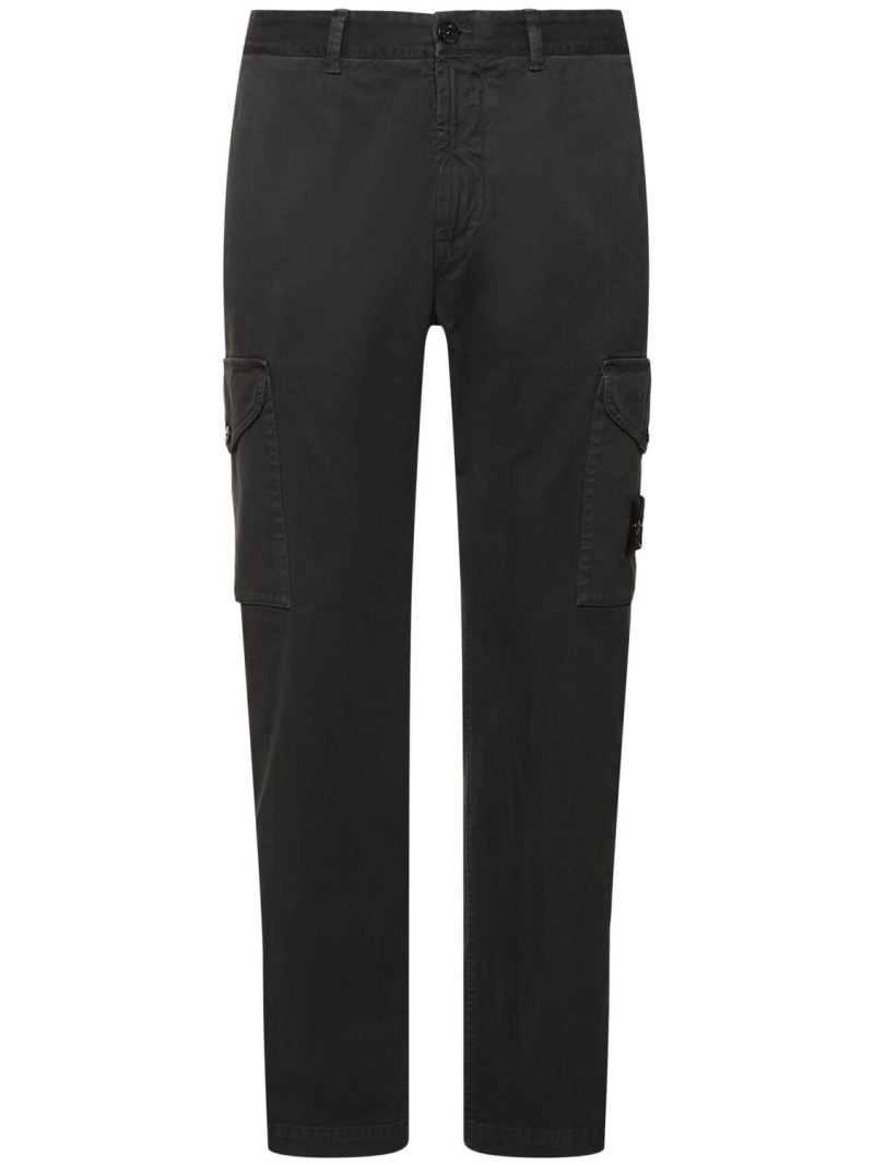 Tapered stretch cotton pants - 1