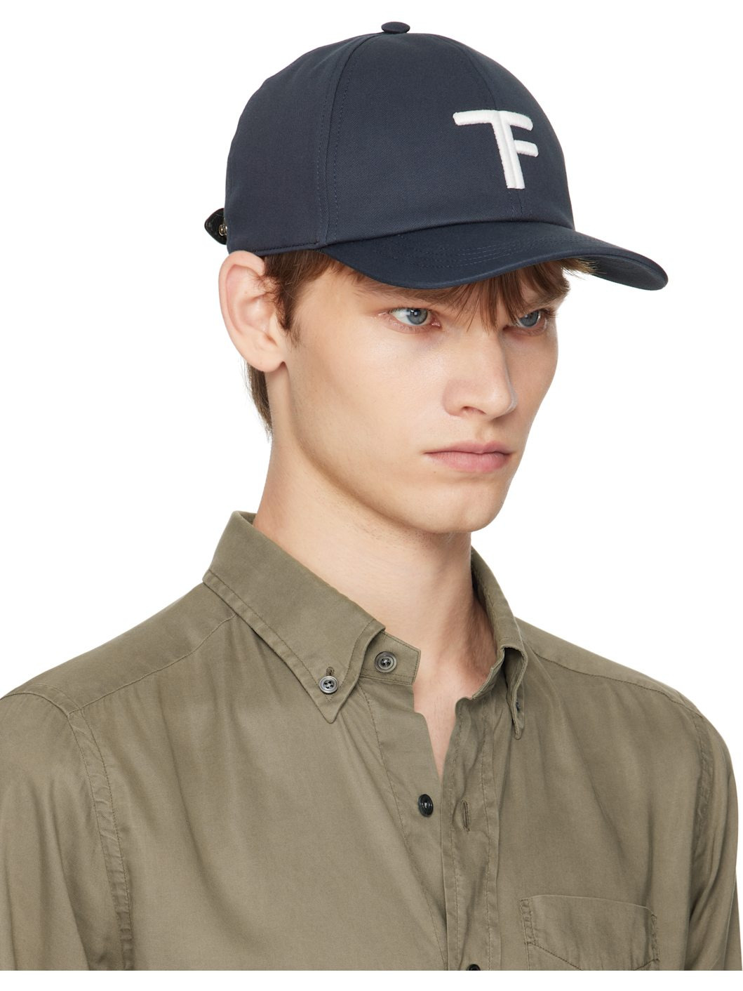Navy Canvas & Smooth Leather Cap - 2