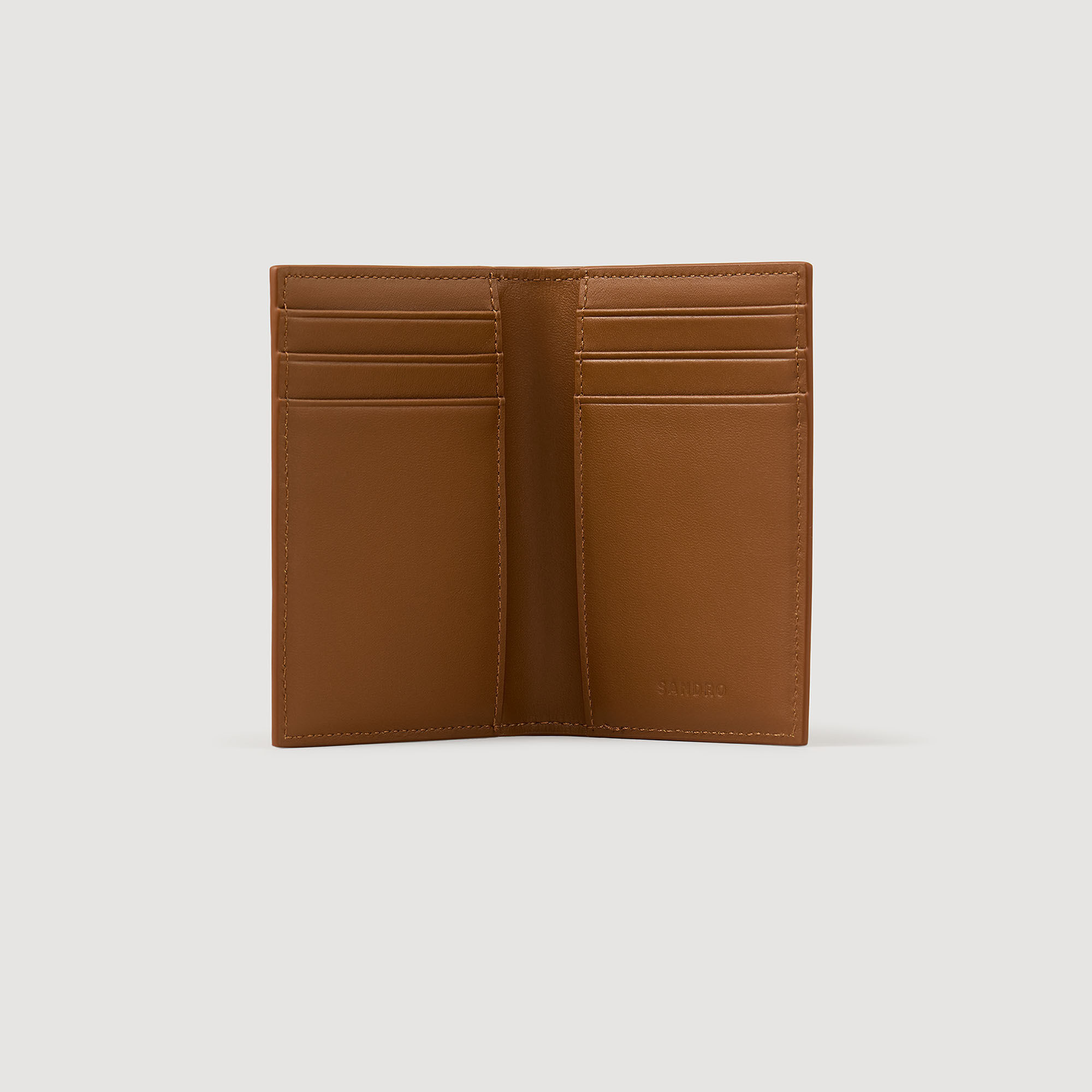 GRAINED LEATHER FOLDABLE CARDHOLDER - 3