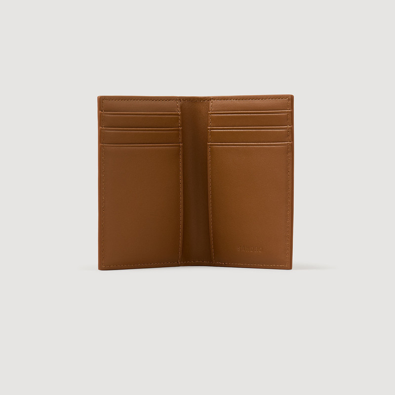 GRAINED LEATHER FOLDABLE CARDHOLDER 4