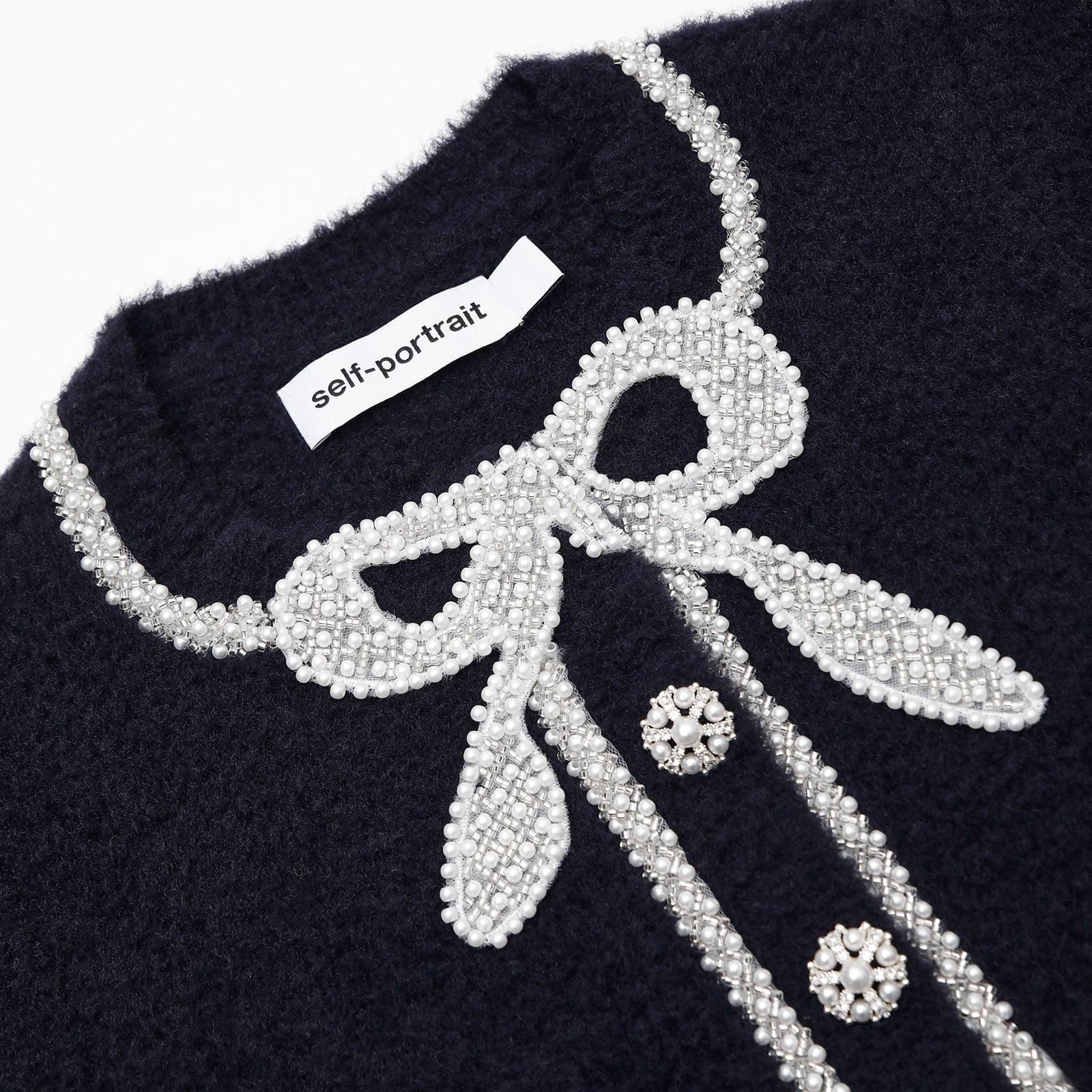 Navy Soft Knit Bow Cardigan - 7