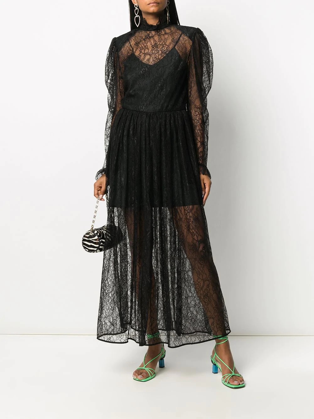 sheer lace dress - 2