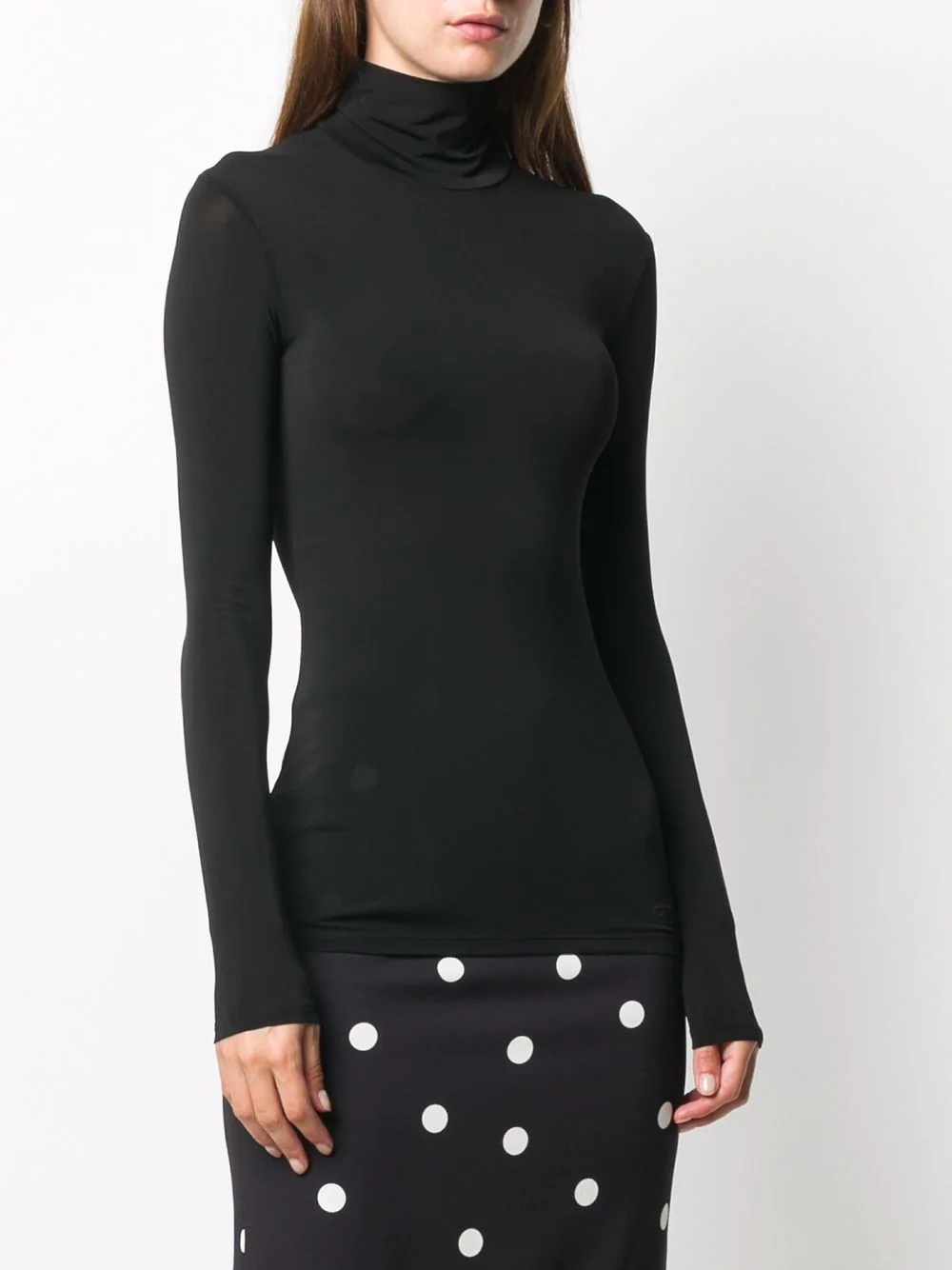 high neck long sleeve T-shirt - 3