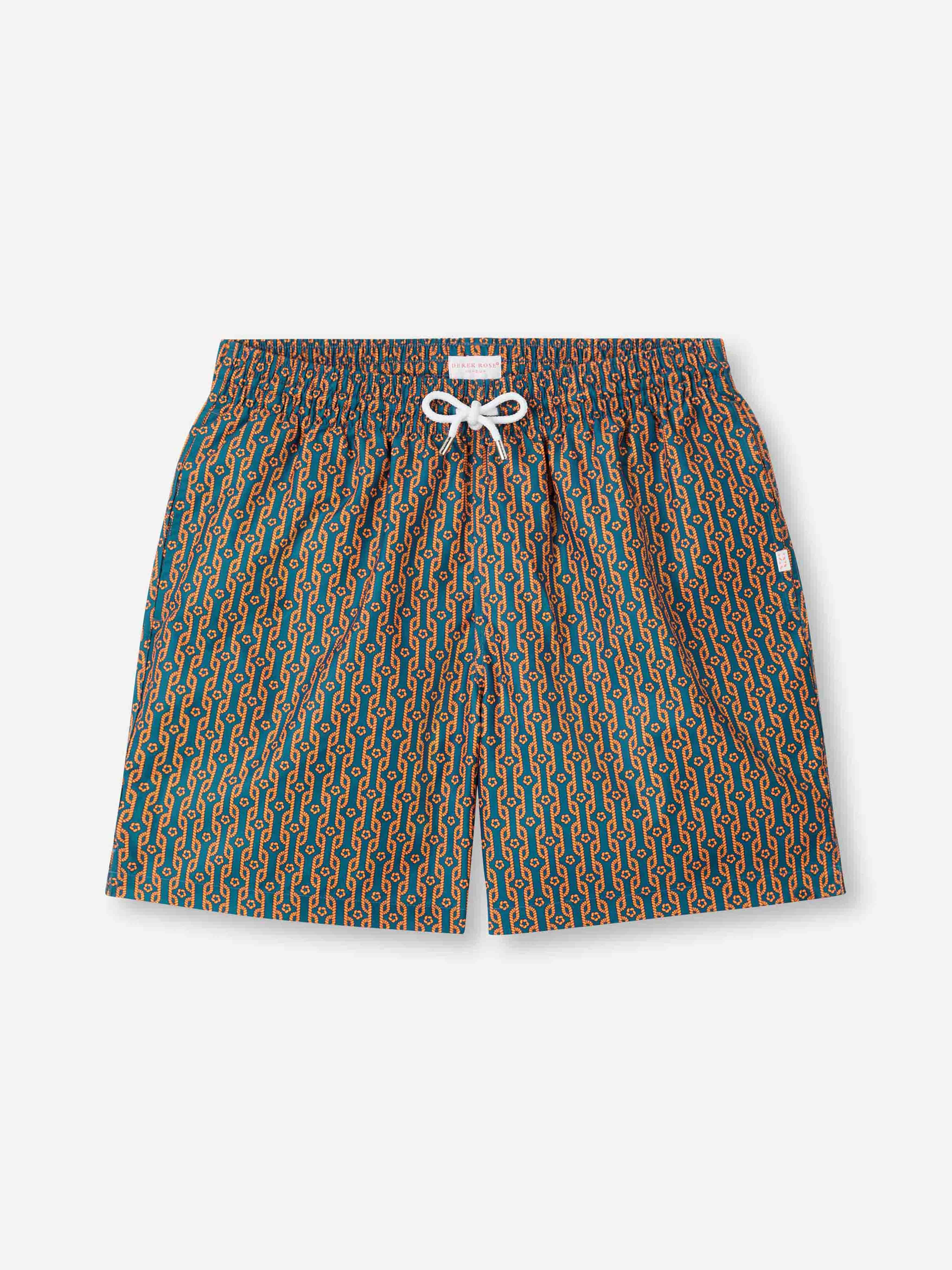 Men's Swim Shorts Blue Rope Print - 2