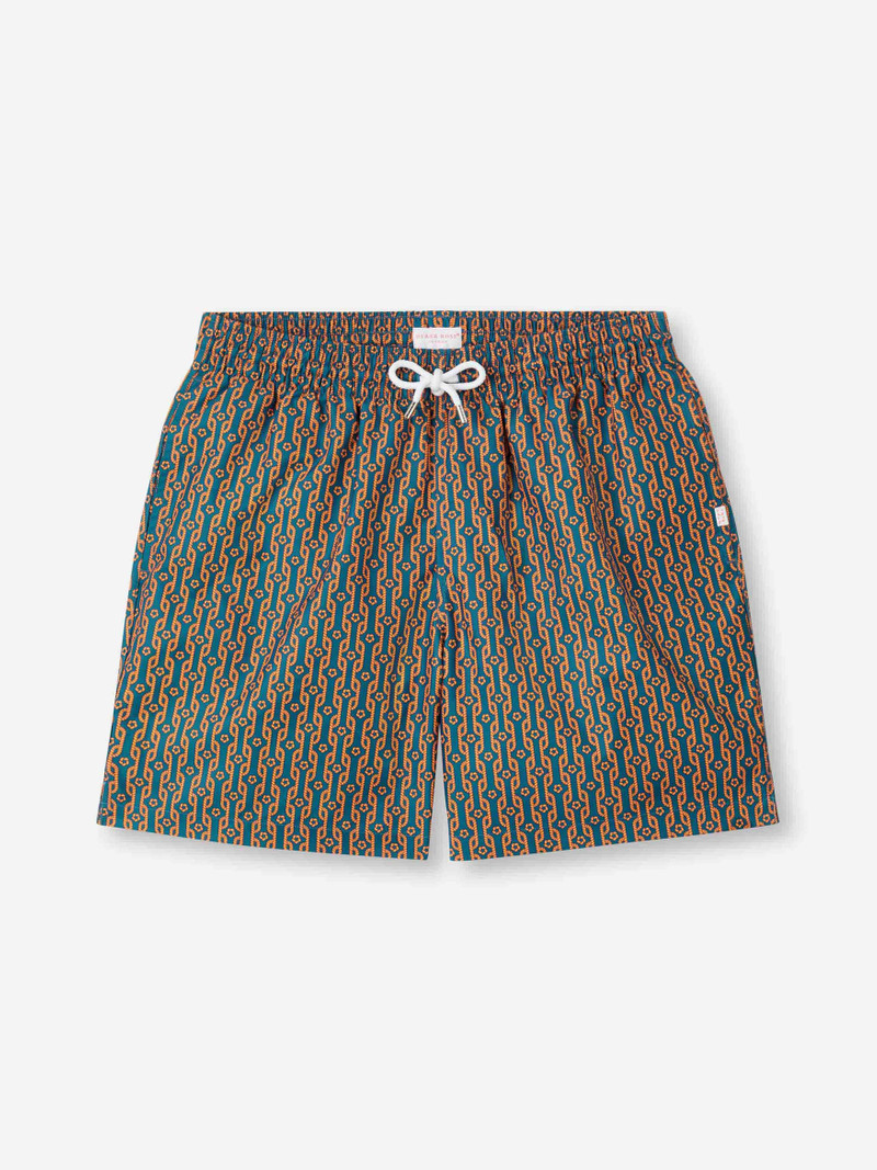 Derek Rose Men's Swim Shorts Blue Rope Print outlook