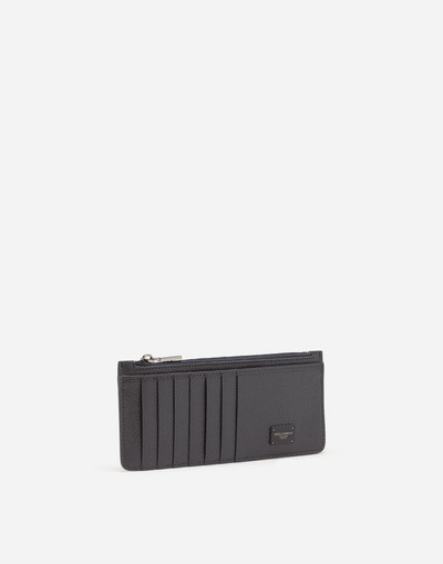 Dolce & Gabbana Dauphine calfskin vertical card holder with branded tag outlook